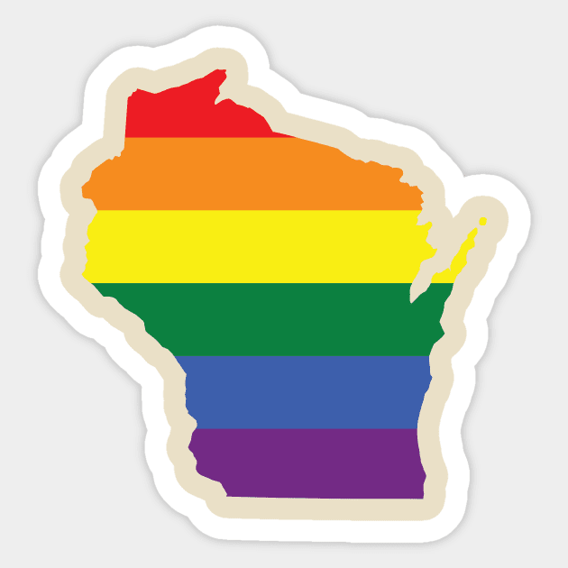 Winsconsin state LGBT Pride shirt Sticker by FiftyStatesOfGay